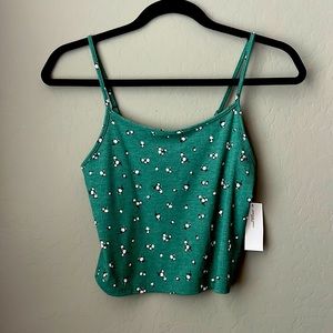 American Eagle Green Flower Tank